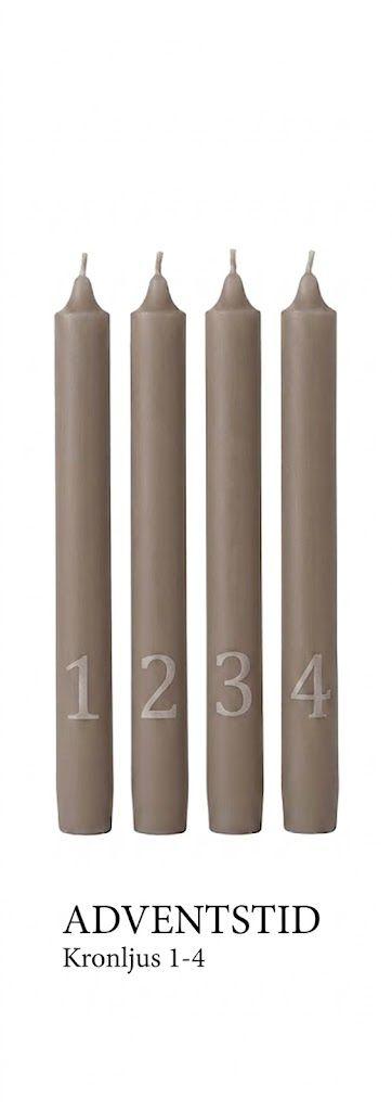 inicio Adventsljus Nougat 100% stearin 28cm – 4-pack