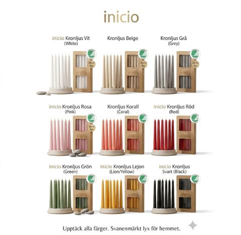 inicio Kronljus 100% stearin 28cm – 8-pack